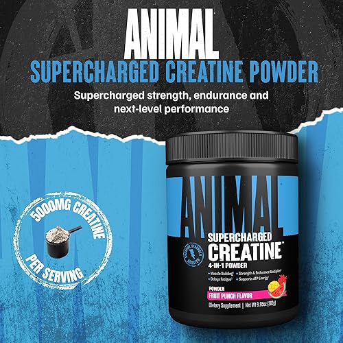 Universal Nutrition Supercharged Fruit Punch Creatine Powder for Strength & Endurance - 300g