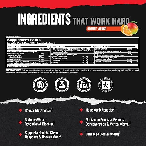 Universal Nutrition Animal Cuts Thermogenic Fat Burner Powder - Weight Loss Supplement for Metabolism, Energy, Focus, Ketones, Appetite Suppressant - Blue Ice Pop Flavor'