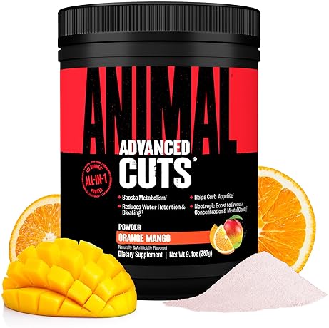 Universal Nutrition Animal Cuts Thermogenic Fat Burner Powder - Weight Loss Supplement for Metabolism, Energy, Focus - Orange Mango Flavor'