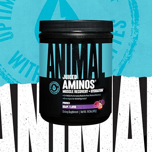Universal Nutrition Animal Juiced Amino Acids BCAA Powder EAA Matrix with Electrolytes Grape Flavor 30 Servings'