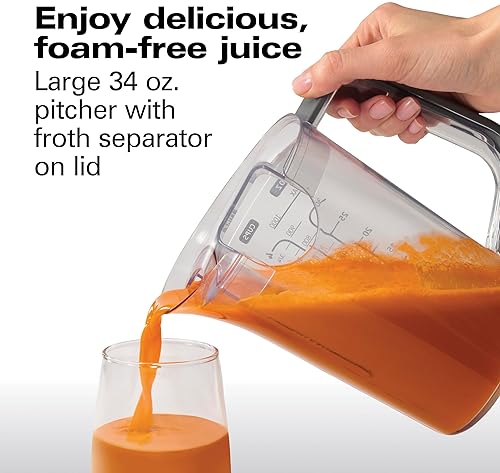 Hamilton Beach Professional Juicer Machine with 3.5" Super Chute, 1100W, Black - Easy Clean (67906)