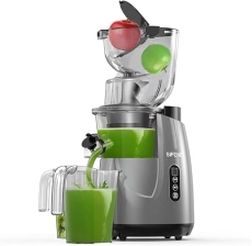 SiFENE Cold Press Juicer Machine - Large Feed Chute, High Juice Yield, Easy Clean, Gray