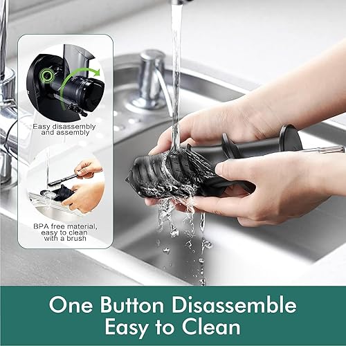 SiFENE Cold Press Juicer - Dual Wide Mouth Masticating Juicer, Anti-Clog, Easy to Clean - BPA Free, Black