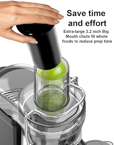 SiFENE Centrifugal Juicer Machine, 1000W Extractor with Large Feed Chute, Easy to Clean, Gray