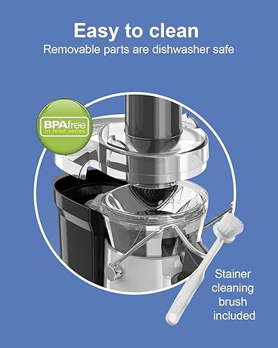 SiFENE Centrifugal Juicer Machine, 1000W Extractor with Large Feed Chute, Easy to Clean, Gray