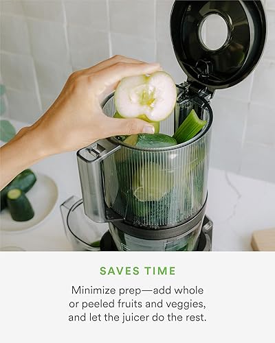 Namawell J2 Cold Press Juicer - Hands-Free Self Feeding, Wide Mouth Hopper, Zero Waste Masticating Juicer - Easy Cleanup