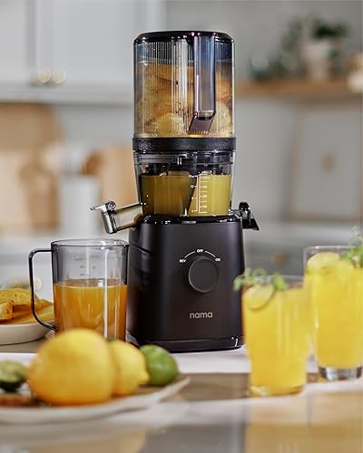 Namawell J2 Cold Press Juicer - Hands-Free Self Feeding, Wide Mouth Hopper, Zero Waste Masticating Juicer - Easy Cleanup