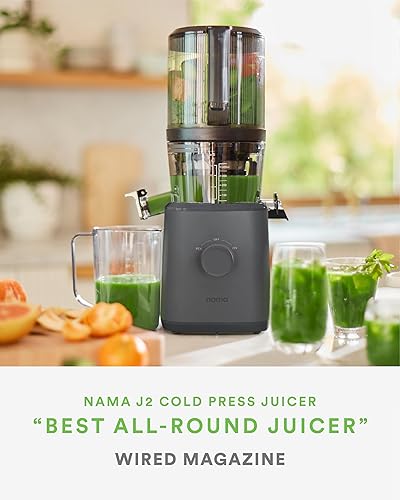 Namawell J2 Cold Press Juicer - Self Feeding, Wide Mouth Hopper, Zero Waste Masticating Juicer - Easy Cleanup