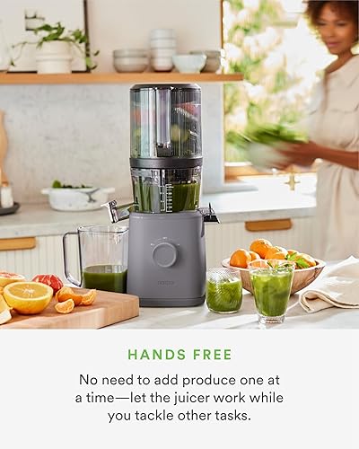 Namawell J2 Cold Press Juicer - Self Feeding, Wide Mouth Hopper, Zero Waste Masticating Juicer - Easy Cleanup