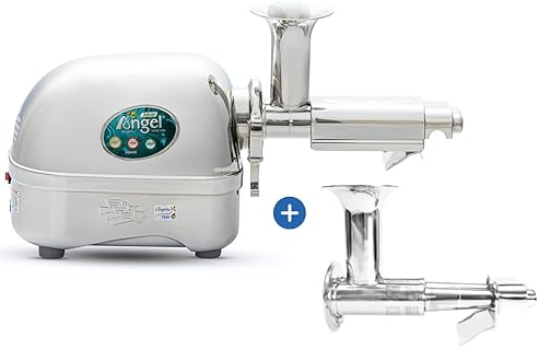 Angel Juicer Premium Stainless Steel Cold Press Slow Juicer with Anti-Jamming Auto-Reverse - 10-Year Warranty