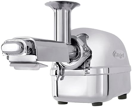 Angel Juicer Premium Stainless Steel Cold Press Slow Juicer with Anti-Jamming Auto-Reverse - 10-Year Warranty