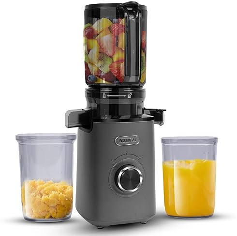 Mısdlar Store Gray Slow Juicer Machine with Large Feed Chute for Whole Fruits and Vegetables