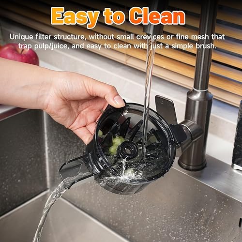 Mısdlar Store Gray Slow Juicer Machine with Large Feed Chute for Whole Fruits and Vegetables