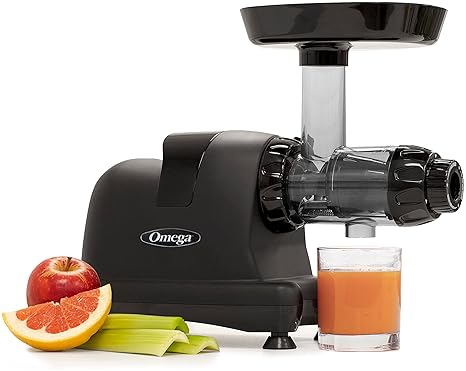 Omega Slow Masticating Juicer with Triple Stage Extractor - Black, 200W