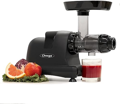 Omega Slow Masticating Juicer with Triple Stage Extractor - Black, 200W