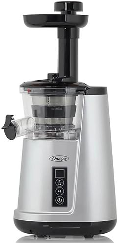 Omega JC3000SV13 Vertical Masticating Cold Press Juicer - Silver, 65 RPM, 150W