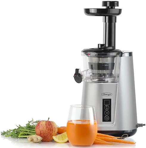 Omega JC3000SV13 Vertical Masticating Cold Press Juicer - Silver, 65 RPM, 150W