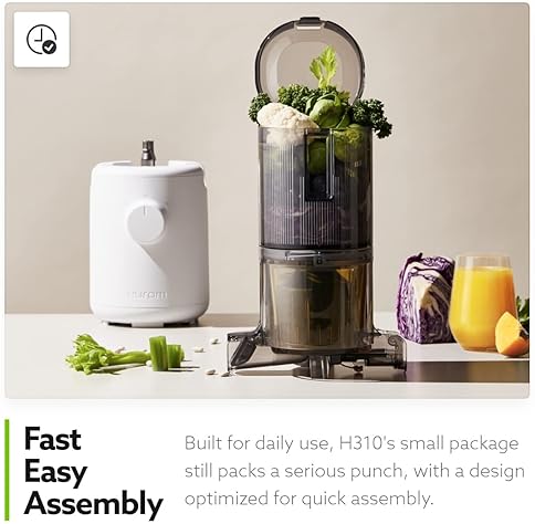 Hurom Renewed Hurom H310A Self-Feeding Masticating Juicer - White | Easy-Clean, Quiet Motor - Max Yield, BPA