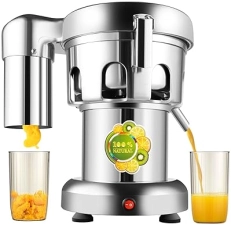 Stainless Steel Commercial Centrifugal Juicer - Heavy Duty Fruit and Vegetable Juice Presser, 370W