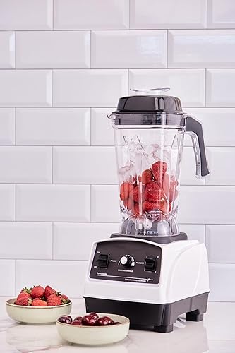 Turbosaver High-Powered Turbosaver Blender, 84.5 oz Jar, White/Black (White). 1800W.