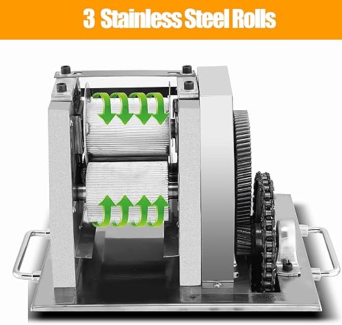 STAINLESS 800W ELECTRIC SUGARCANE JUICER WITH 3 ROLLERS FOR HOME & COMMERCIAL USE