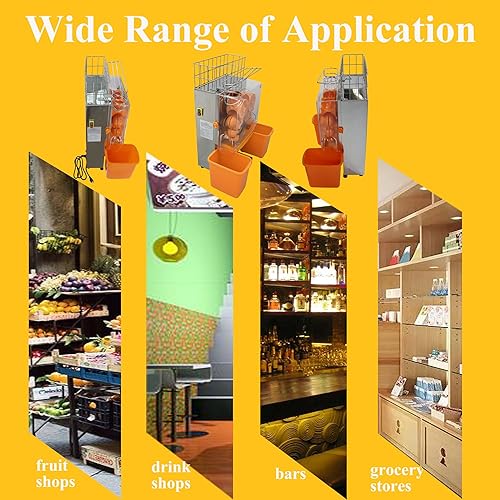 Stainless Steel Commercial Orange Juicer Extractor - 22 Oranges/Min, 110V