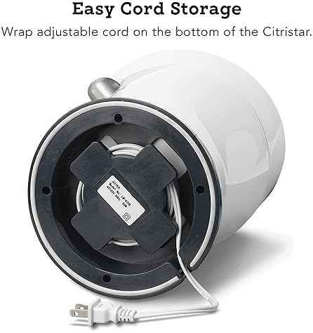 Tribest CitriStar CS-1000 Electric Citrus Juicer - Stainless Steel Strainer & Spout (White)