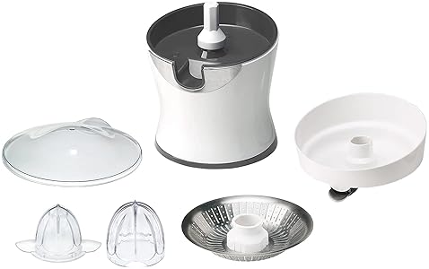 Tribest CitriStar CS-1000 Electric Citrus Juicer - Stainless Steel Strainer & Spout (White)