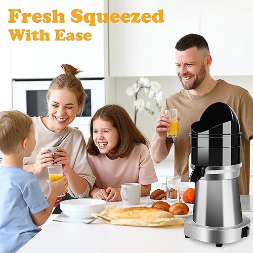 Stainless Steel Electric Citrus Juicer - 120V, 1400 RPM for Commercial Use