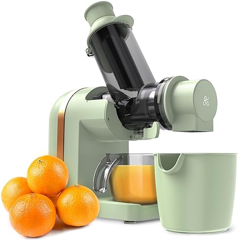 Greater Goods Powerful Slow Masticating Juicer for Fruits & Veggies, High Juice Yield, Easy to Clean - Sage Green
