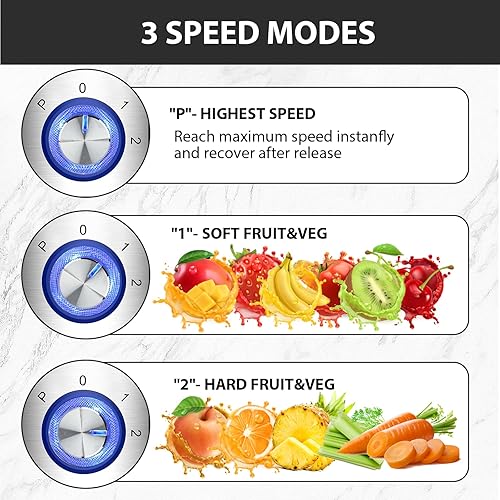 KOIOS Centrifugal Juicer 1300W, XL Feed Chute, Copper Motor, Titanium Filter, High Juice Yield, 3 Speeds, Blue