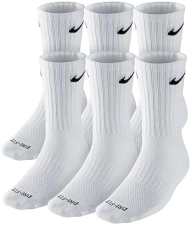 NIKE Dri-FIT Cushion Crew Training Socks - White/Black, 6-Pack, Adult Large (8-12)"
