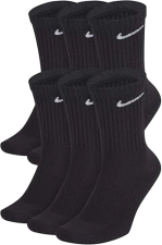 Nike Performance Cushion Crew Socks (6 Pairs), Black/White, Unisex, Large