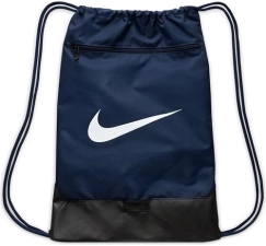 Nike Brasilia 9.5 Gym Sack, Midnight Navy/Black/White, Medium - Training Bag