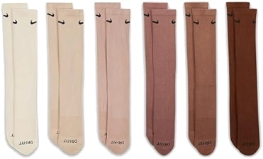Nike 6-Pack Dri-Fit Crew Socks in Red Yellow Blue Green Purple Orange White