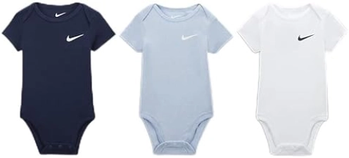 Nike Midnight Navy 3-Pack Onesies - 3 Months