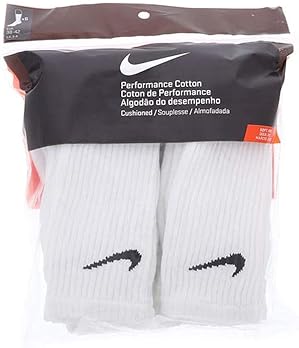 NIKE Performance Cushion Crew Socks Bundle - 6 Pairs with Bag