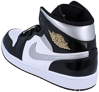 Nike Air Jordan 1 Mid SE Men's Shoes - Black/White/Gold/Silver (HV0789-010)