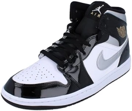 Nike Air Jordan 1 Mid SE Men's Shoes - Black/White/Gold/Silver (HV0789-010)