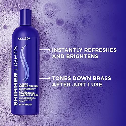 Clairol Shimmer Lights Purple Shampoo | Neutralizes Brass & Yellow Tones