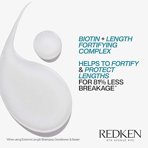 Redken Extreme Length Shampoo & Conditioner Duo - Strengthens & Prevents Breakage, Biotin-Infused for Hair Growth