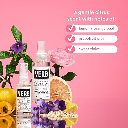VERB Ghost Oil: Weightless Hair Oil for Fine to Medium Hair - Smooth Frizz, Add Shine - Sulfate, Paraben, Gluten Free