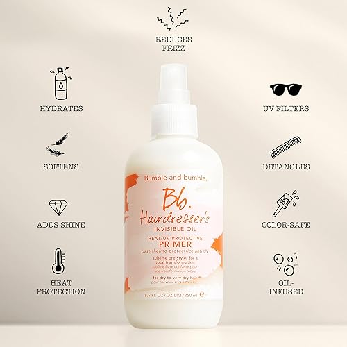 Bumble and bumble. Hairdresser's Invisible Oil Leave-In Conditioner | Heat/UV Protection | Hydrating + Anti-Frizz | Color Safe | Straight to Coily
