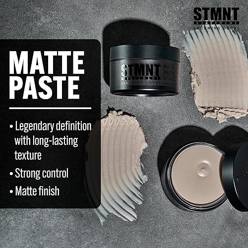 STMNT Grooming Matte Paste 3.38 oz | Strong Hold & High Volume | Hair Clay for Men | Non-Greasy Formula | Dry & Damp Hair Styling