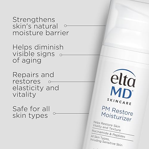 EltaMD PM Restore Face Moisturizer | Nighttime Formula for Elasticity & Vitality | Safe for All Skin Types