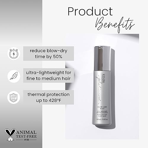 Kenra Platinum Blow-Dry Mist | Lightweight Thermal Protectant for Fine to Medium Hair