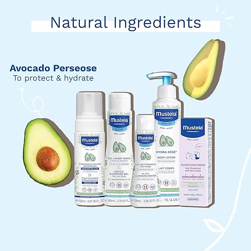 Mustela Newborn Arrival Gift Set: Baby Skincare & Bath Essentials - Natural & Plant-Based - 5 Piece Set"