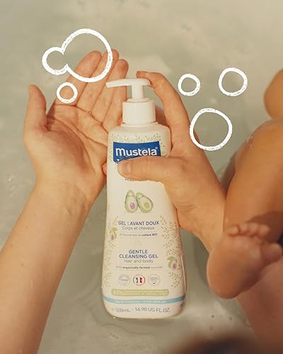 Mustela Newborn Arrival Gift Set: Baby Skincare & Bath Essentials - Natural & Plant-Based - 5 Piece Set"