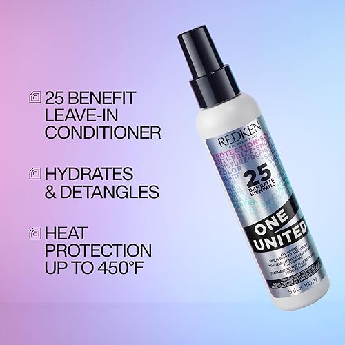Redken One United Leave In Conditioner - Multi-Benefit Treatment for All Hair Types, Heat Protectant, Paraben-Free