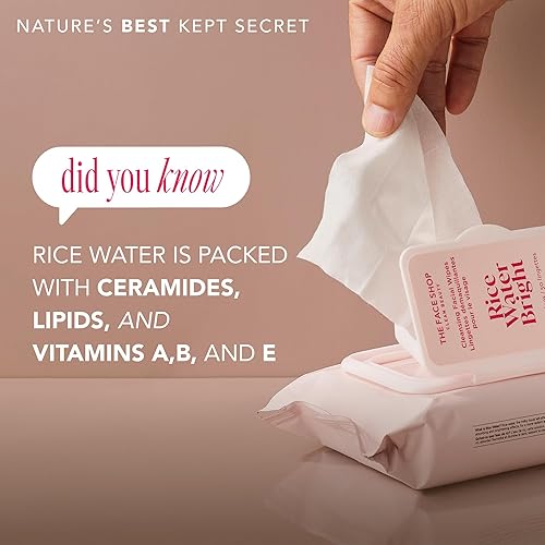 LG HOUSEHOLD&HEALTHCARE Rice Water Bright Makeup Remover Wipes with Cleansing Milk - Korean Vegan Skin Care